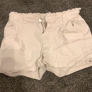 girls justice white ripped jean shorts